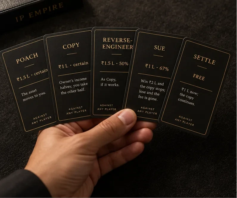 The five IP Empire action cards