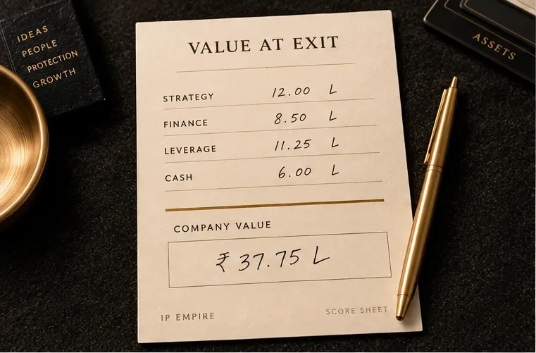 A completed IP Empire scoresheet at the end of a game